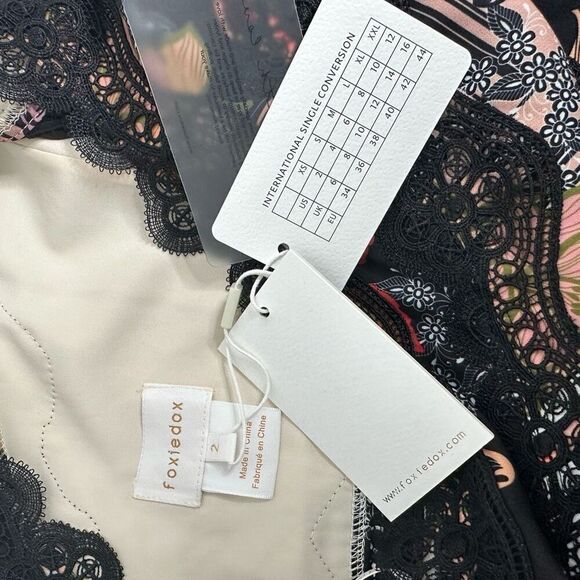 NWT Foxiedox Boston Proper One Shoulder Lace and Floral Mini Dress size 2 - Picture 5 of 6